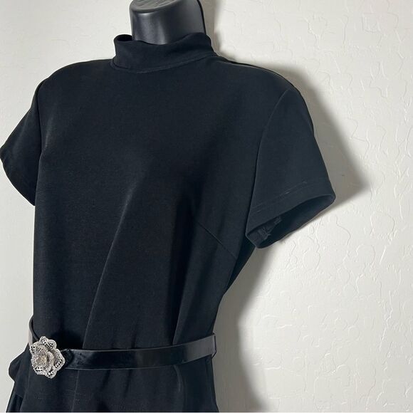 Silver Metal Crystal Camellia Flower Belt black patent Stretch Adjustable L WHBM main image 9